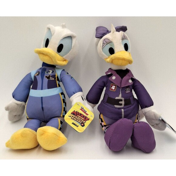 Just Play Angry Disney Donald & Daisy Duck Plush Roadster Racers 9 inch - Picture 1 of 7